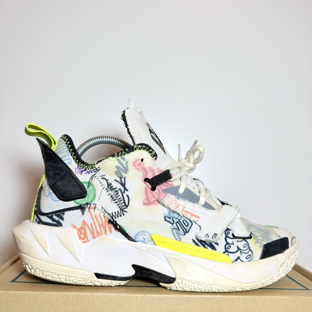 Nike Air Jordan Why Not Zer0.4 Graffiti Men's Size 8 Basketball Shoes Used